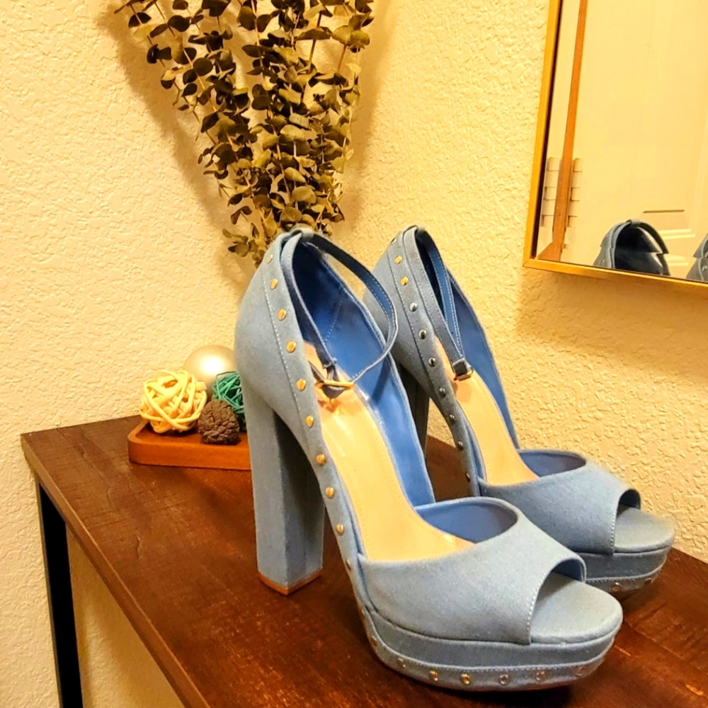 Blue Jean open toe Heels